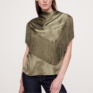 ISO Silky-Crepe Fringe Top From Banana Republic